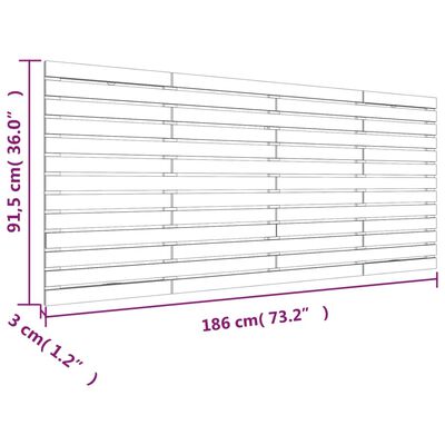 vidaXL Nástenné čelo postele medovohnedé 186x3x91,5cm masívna borovica