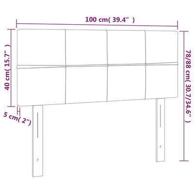 vidaXL Čelo postele s LED ružové 100x5x78/88 cm zamat