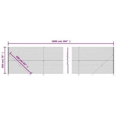 vidaXL Drôtený plot s pätkou zelený 2x10 m