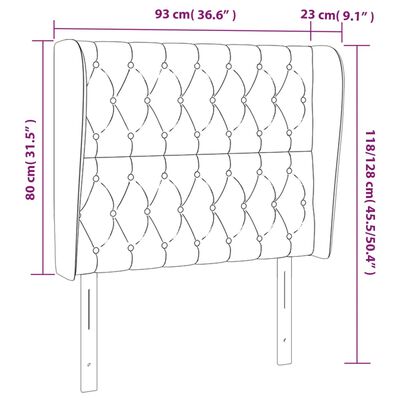 vidaXL Čelo postele so záhybmi bledosivé 93x23x118/128 cm látka