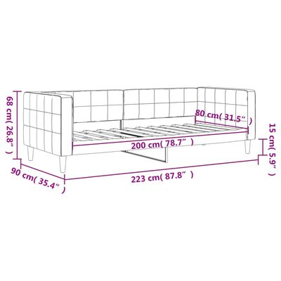 vidaXL Denná posteľ čierna 80x200 cm zamat