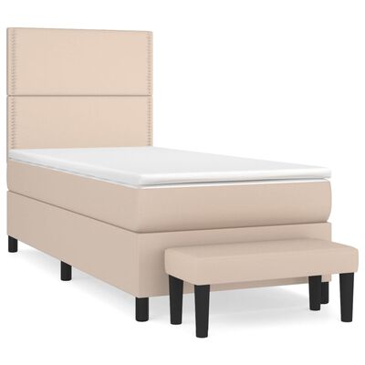 vidaXL Boxspring posteľ s matracom kapučínová 80x200 cm umelá koža