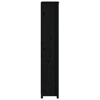 VidaXL Knižnica čierna 50x35x183 cm masívna borovica