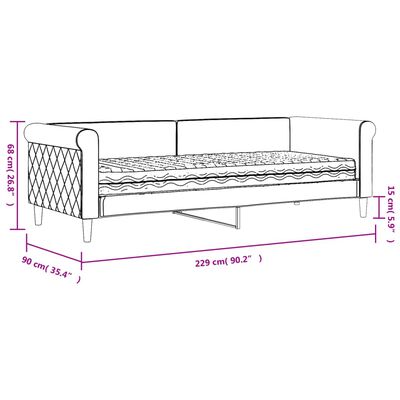 vidaXL Denná posteľ s matracom tmavozelená 80x200 cm zamat