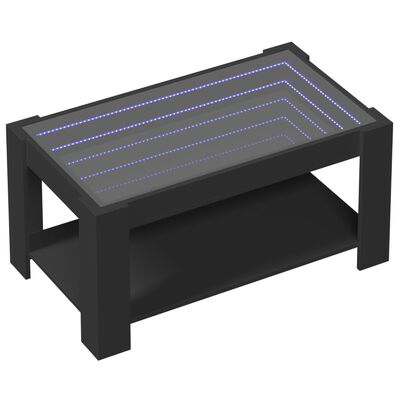 vidaXL Konferenčný stolík s LED čierny 93x53x45 cm kompozitné drevo