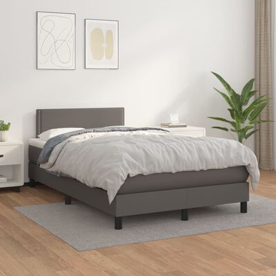 vidaXL Boxspring posteľ s matracom sivá 120x200 cm umelá koža