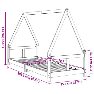 vidaXL Rám detskej postele biely 80x200 cm masívna borovica