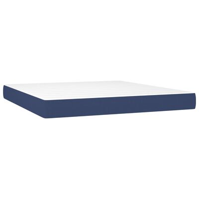 vidaXL Posteľný rám boxspring s matracom modrý 160x200 cm látka