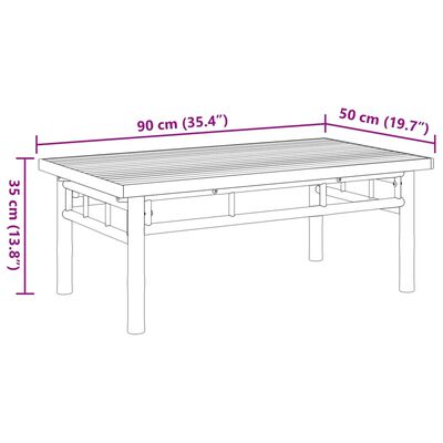 vidaXL Konferenčný stolík 90x50x35 cm bambus