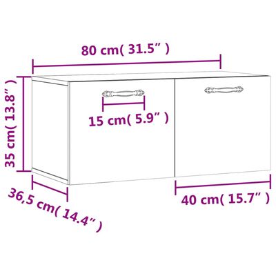 vidaXL Nástenná skrinka dub sonoma 80x36,5x35 cm kompozitné drevo