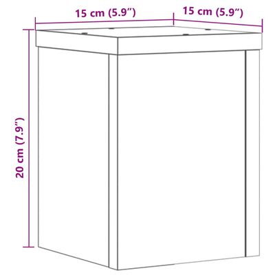 vidaXL Stojany na rastliny 2 ks čierne 15x15x20 cm kompozitné drevo