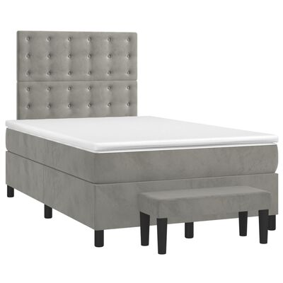 vidaXL Boxspring posteľ s matracom bledosivá 120x190 cm zamat