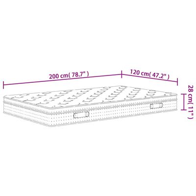 vidaXL Taštičkový pružinový matrac stredne tvrdý plus 120x200 cm