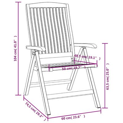 vidaXL Sklápacie záhradné stoličky a podložky 4 ks tíkový masív