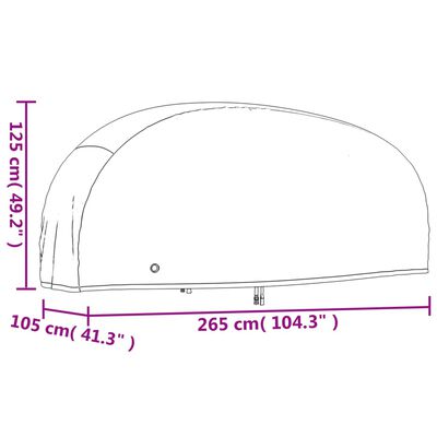 vidaXL Kryt na motocykel čierny 265x105x125 cm 210D oxford