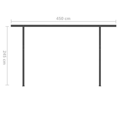 vidaXL Ručne zaťahovacia markíza s LED 5x3,5 m krémová