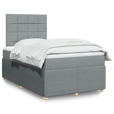 vidaXL Boxspring posteľ s matracom bledosivá 120x190 cm látka