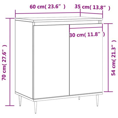 vidaXL Komoda betónovo sivá 60x35x70 cm spracované drevo