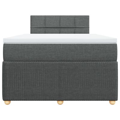 vidaXL Boxspring posteľ s matracom, tmavosivá 120x190 cm, látka