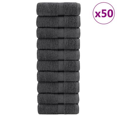 vidaXL Prémiové uteráky SOLUND 50 ks antracitové 30x50cm 600 g/m2