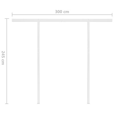 vidaXL Zaťahovacia markíza so stĺpikmi 3,5x2,5 m oranžovo-hnedá