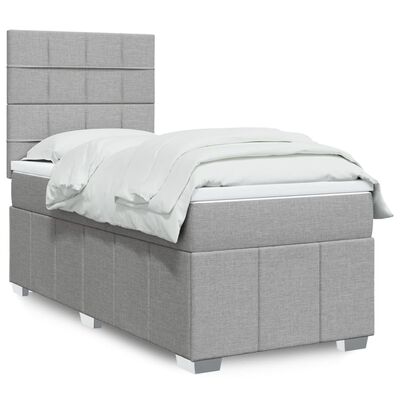 vidaXL Boxspring posteľ s matracom bledosivý 100x200 cm látka