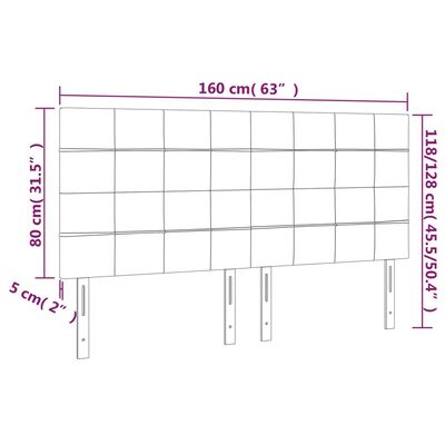 vidaXL Čelo postele s LED sivohnedé 160x5x118/128 cm látka