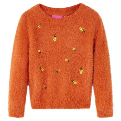 Detský pletený sveter pálený oranžový 128