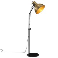 vidaXL Podlahová lampa 25 W starožitná mosadzná 30x30x90-150 cm E27