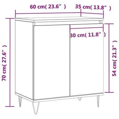 vidaXL Komoda sivý dub sonoma 60x35x70 cm spracované drevo