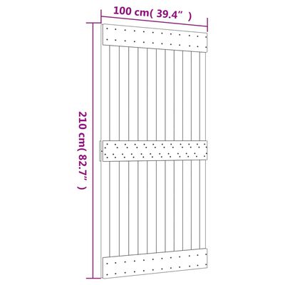 vidaXL Posuvné dvere so sadou kovania 100x210 cm borovicový masív