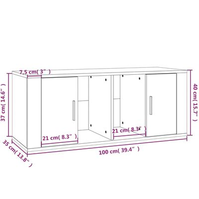 vidaXL TV skrinka sivý dub sonoma 100x35x40 cm spracované drevo