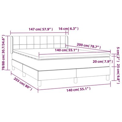 vidaXL Boxspring posteľ s matracom bledosivá 140x200 cm látka