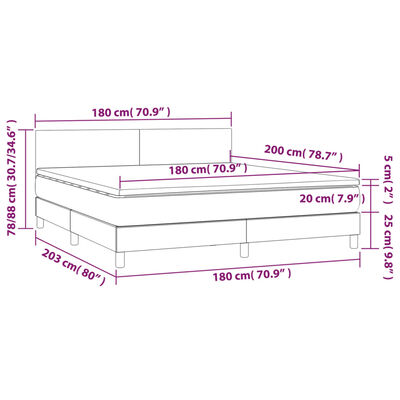 vidaXL Boxspring posteľ s matracom a LED biela 180x200 cm umelá koža