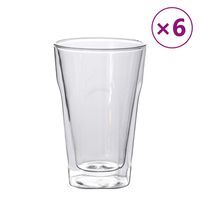 vidaXL Dvojstenné sklenené poháre 6 ks 450 ml
