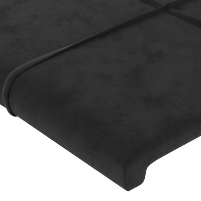 vidaXL Čelo postele s LED čierne 144x5x118/128 cm zamat
