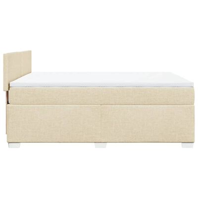 vidaXL Posteľný rám boxspring s matracom krémový 160x200 cm látka