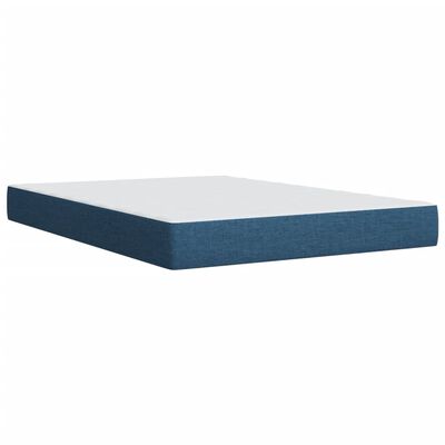 vidaXL Posteľný rám boxspring s matracom modrý 160x200 cm látka