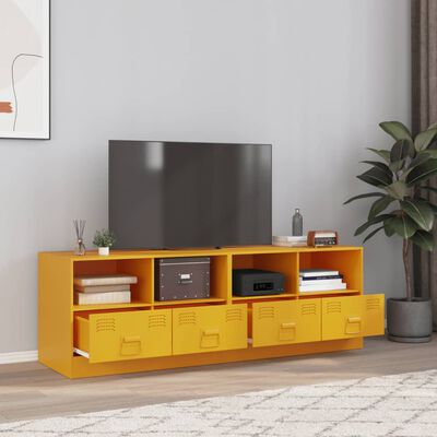 vidaXL TV skrinky 2 ks horčicovo-žlté 67x39x44 cm oceľ