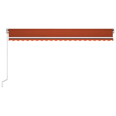 vidaXL Ručne zaťahovacia markíza s LED 500x300 cm oranžovo-hnedá
