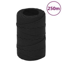 vidaXL Lodné lano čierne 2 mm 250 m polypropylén