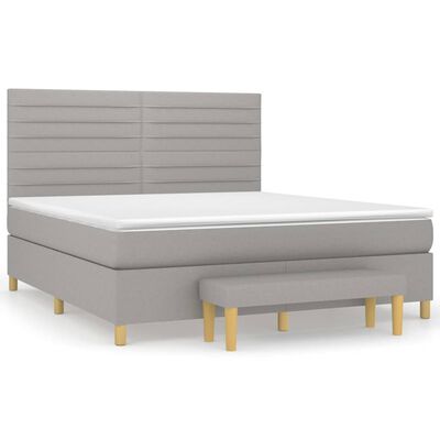 vidaXL Boxspring posteľ s matracom svetlosivá 100x200 cm látka