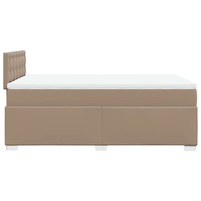 vidaXL Boxspring posteľ s matracom kapučínová 120x200 cm umelá koža