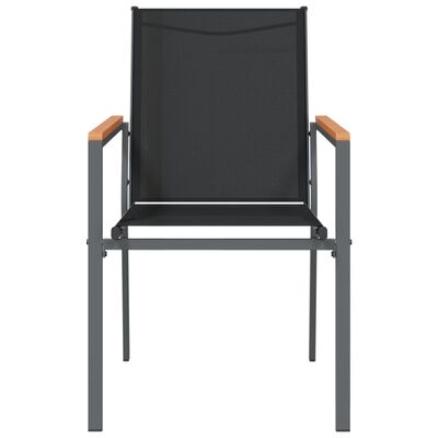 vidaXL Záhradné stoličky 6 ks čierne 55x61,5x90 cm textilén a oceľ