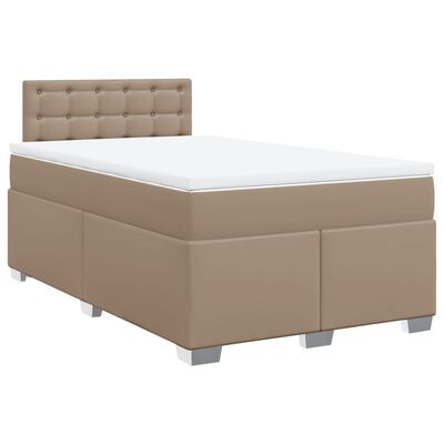 vidaXL Boxspring posteľ s matracom kapučínová 120x200 cm umelá koža