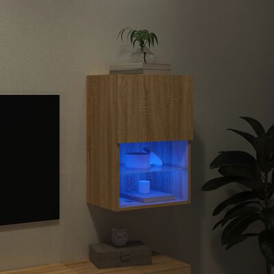 vidaXL TV skrinka s LED svetlami dub sonoma 40,5x30x60 cm