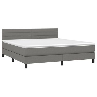 vidaXL Boxspring posteľ s matracom tmavosivá 180x200 cm látka