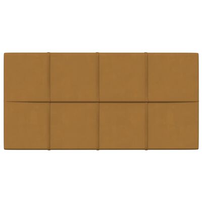 vidaXL Nástenné panely 12 ks hnedé 60x30 cm zamat 2,16 m²