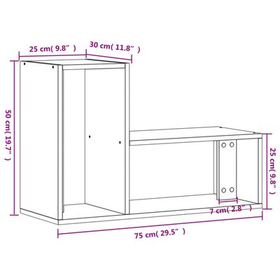 vidaXL TV skrinky 2 ks dub sonoma 75x30x50 cm kompozitné drevo