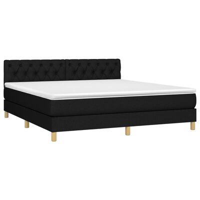 vidaXL Posteľný rám boxspring s matracom čierny 160x200 cm látka